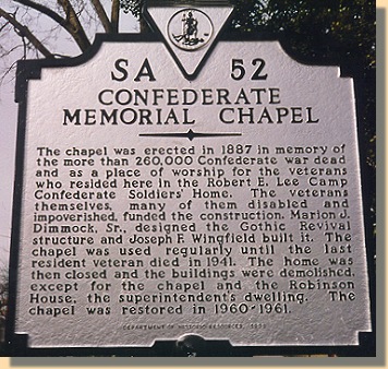 Confederate Chapel Sign