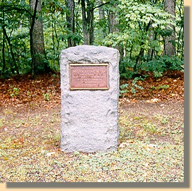 Monument indicating 
where Paxton was shot