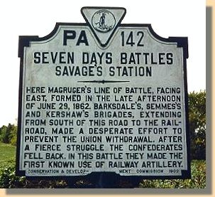 Savage's Station Sign
