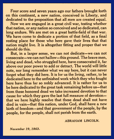 Lincoln's Gettysburg Address