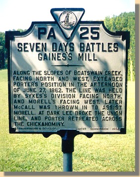 Gaines' Mill Sign