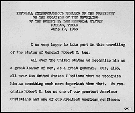 FDR Remarks about Lee