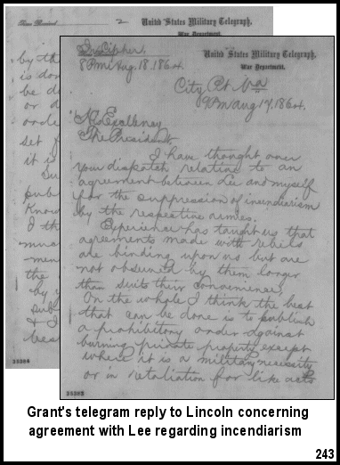 Grant's reply to Lincoln 8/17/1864