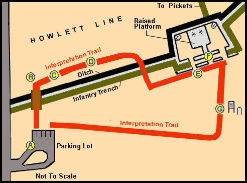 Map of Parker's Battery - Location of Photographs