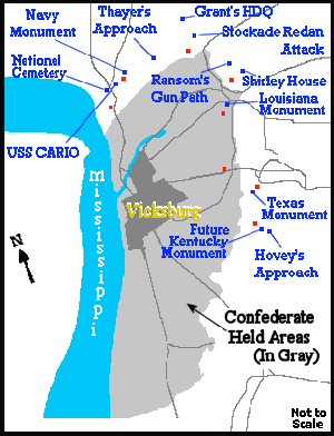 Vicksburg Area Map